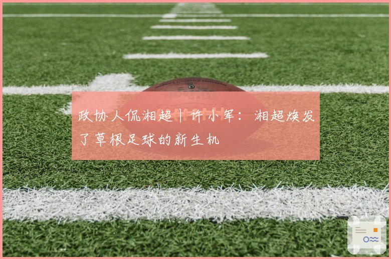 政协人侃湘超丨许小军：湘超焕发了草根足球的新生机